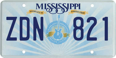 MS license plate ZDN821