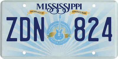 MS license plate ZDN824