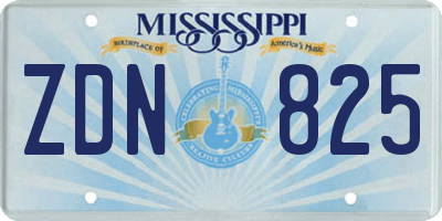 MS license plate ZDN825