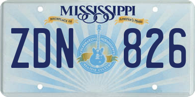 MS license plate ZDN826
