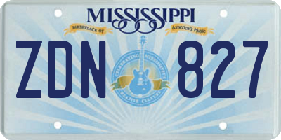 MS license plate ZDN827