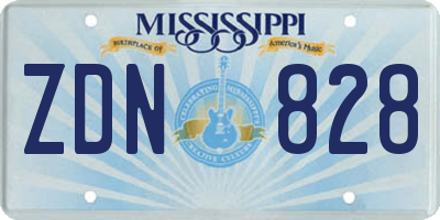 MS license plate ZDN828