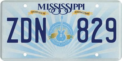 MS license plate ZDN829
