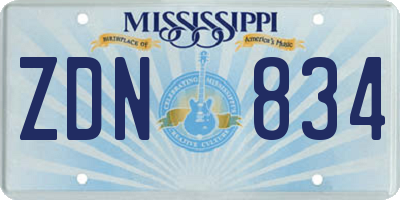 MS license plate ZDN834