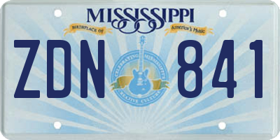 MS license plate ZDN841