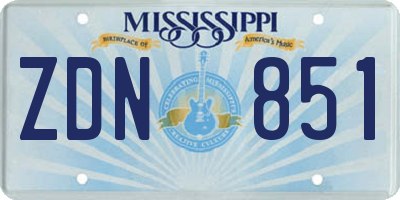 MS license plate ZDN851