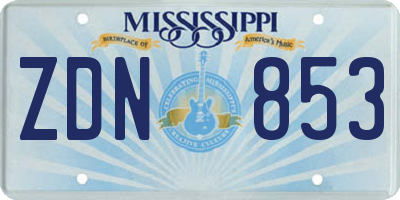 MS license plate ZDN853
