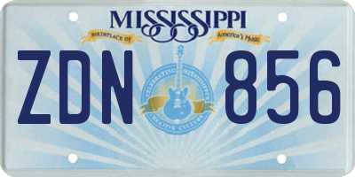 MS license plate ZDN856
