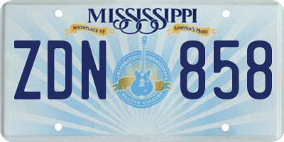 MS license plate ZDN858