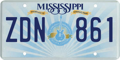 MS license plate ZDN861