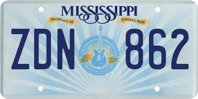 MS license plate ZDN862