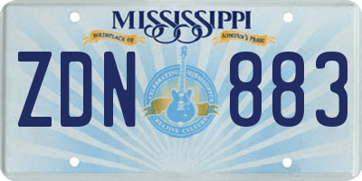 MS license plate ZDN883