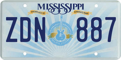 MS license plate ZDN887