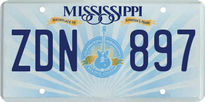 MS license plate ZDN897