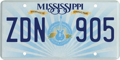 MS license plate ZDN905