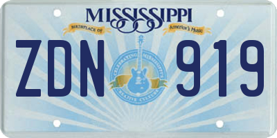 MS license plate ZDN919