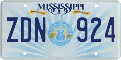 MS license plate ZDN924