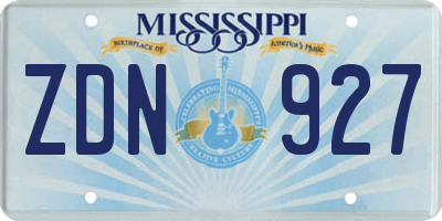 MS license plate ZDN927