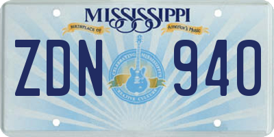 MS license plate ZDN940