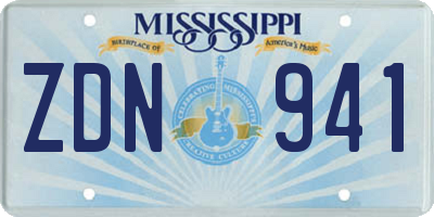 MS license plate ZDN941