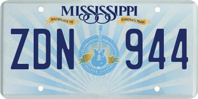 MS license plate ZDN944