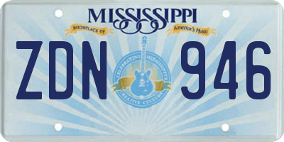 MS license plate ZDN946