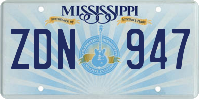 MS license plate ZDN947