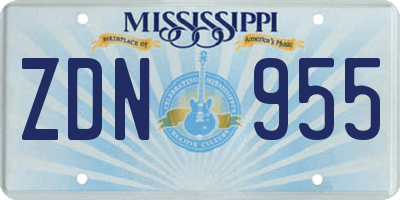 MS license plate ZDN955