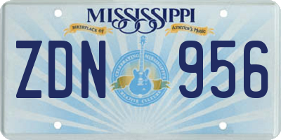 MS license plate ZDN956