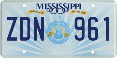 MS license plate ZDN961