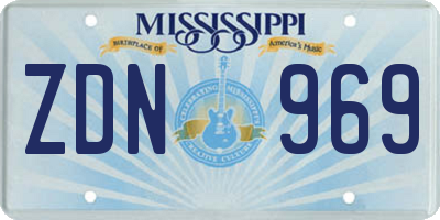 MS license plate ZDN969