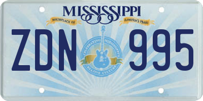 MS license plate ZDN995