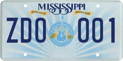 MS license plate ZDO001