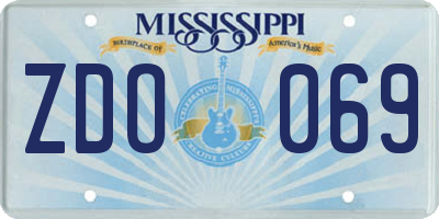 MS license plate ZDO069