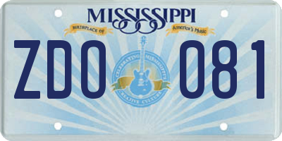 MS license plate ZDO081