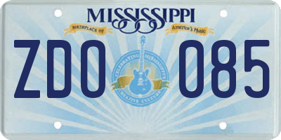 MS license plate ZDO085