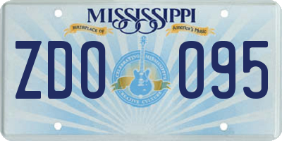 MS license plate ZDO095