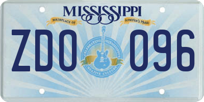 MS license plate ZDO096