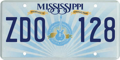MS license plate ZDO128