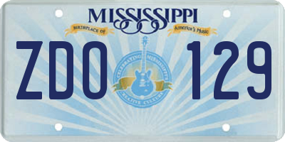 MS license plate ZDO129