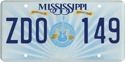 MS license plate ZDO149