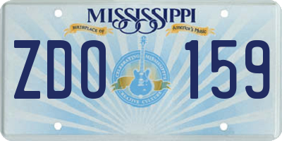 MS license plate ZDO159