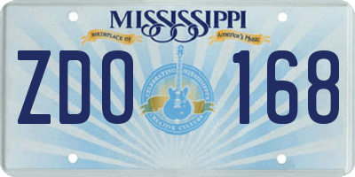 MS license plate ZDO168