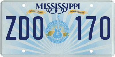 MS license plate ZDO170