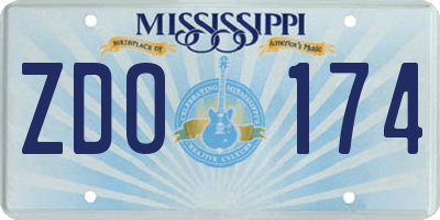 MS license plate ZDO174