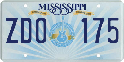 MS license plate ZDO175
