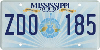 MS license plate ZDO185
