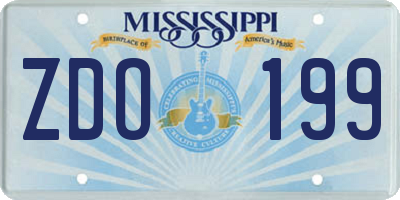 MS license plate ZDO199