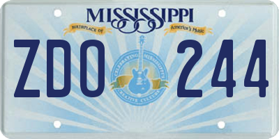 MS license plate ZDO244