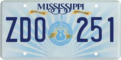 MS license plate ZDO251